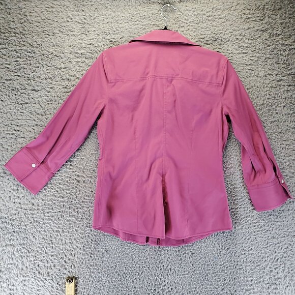Talbots Top Womens Size 6 Pink Wrinkle Resistant 3/4 Sleeve Button Down Shirt - Picture 8 of 9